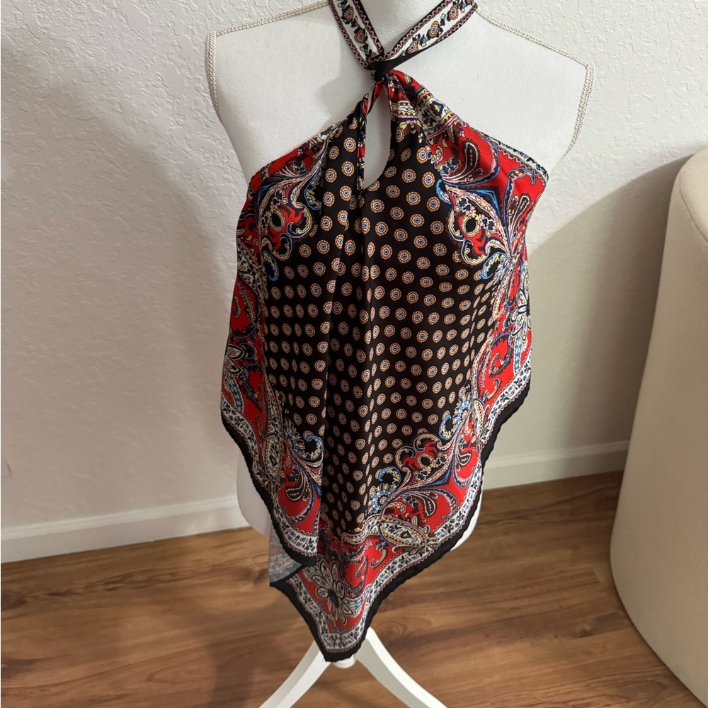 Zara silk bandanna style top